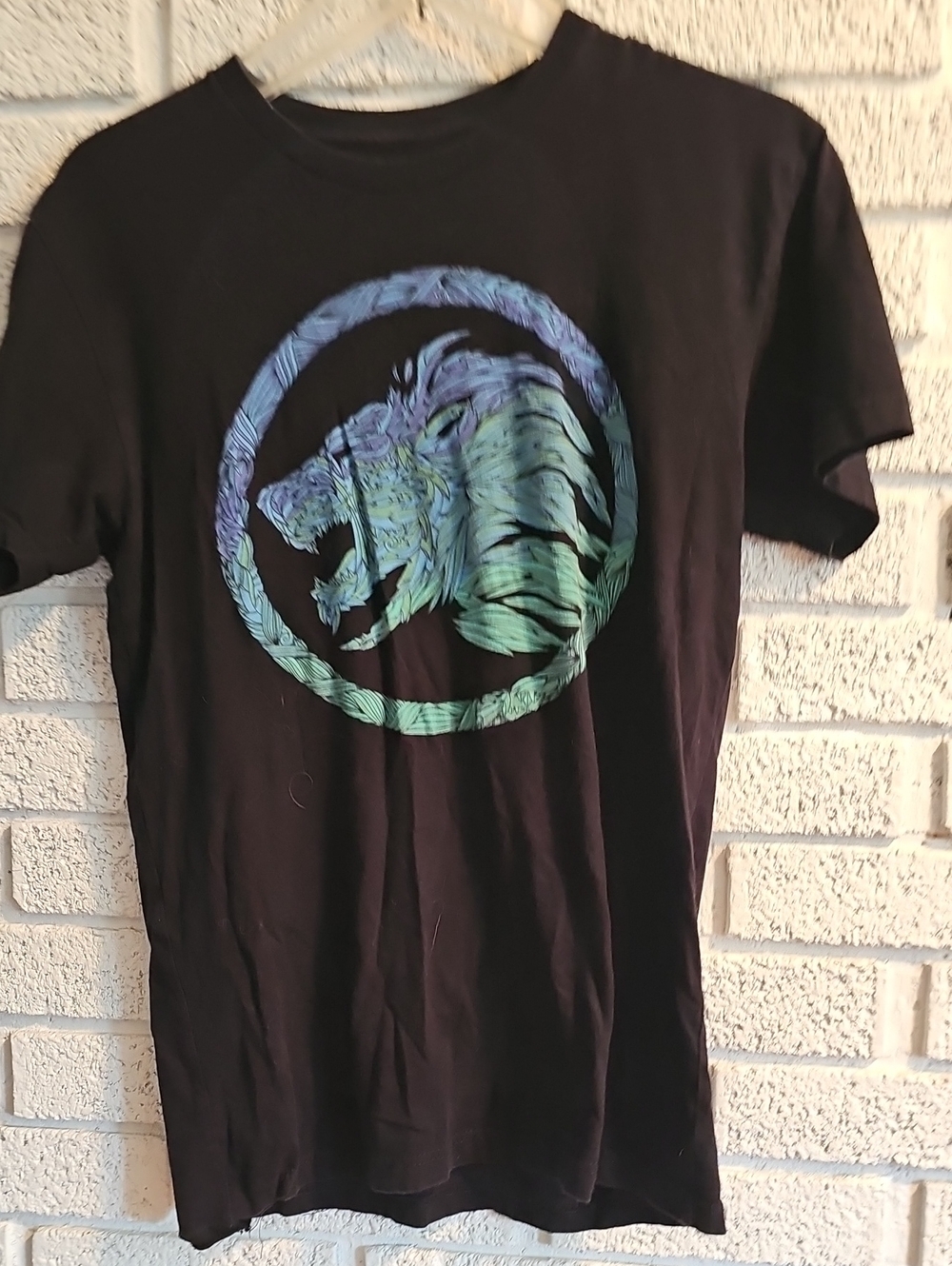 Men's Black Syndicate T-Shirt with Iridescent Tiger Graphic